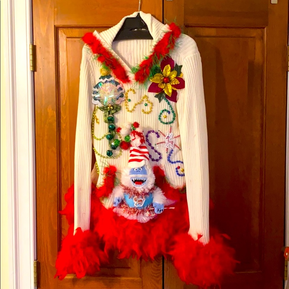 Custom Ugly Christmas Sweater size Large.
